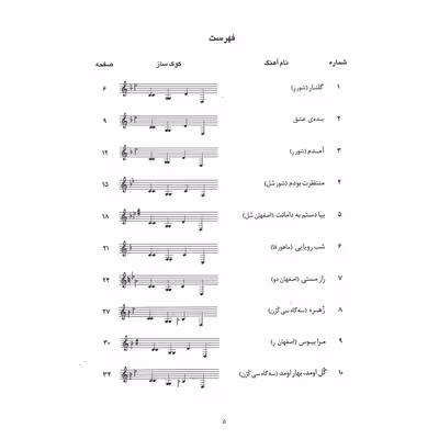 کتاب مجید وفادار ده آهنگ برای تار و سه تار اثر محمدرضا گرگین زاده و علا ایجادی نشر سرود