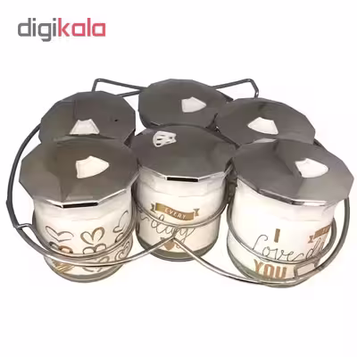 ست ادویه 6 پارچه طرح قلب کمیکس مدل 505 کد 101113