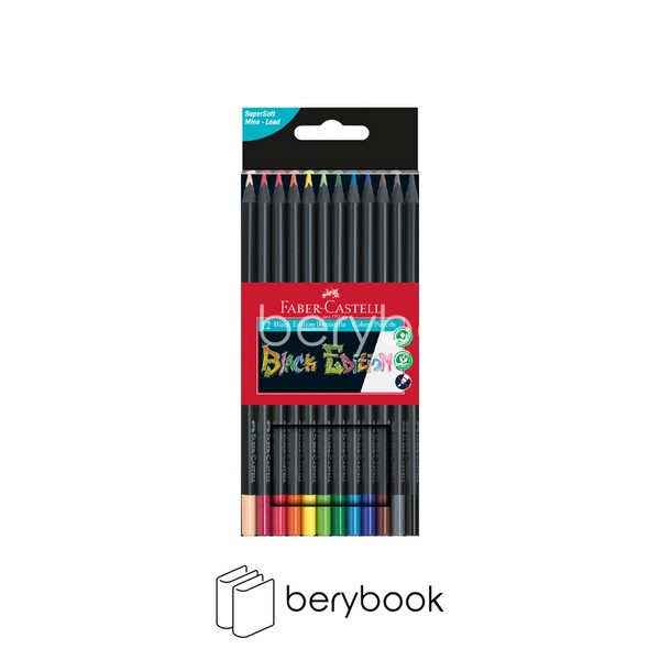 faber-castell / فابر کاستل / مداد رنگی / 12 رنگ / black edition / جعبه مقوایی / مشکی / 116412