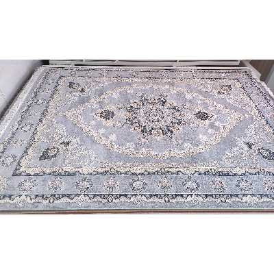 فرش ماشینی زمرد مشهد مدل خورشید زمینه دودی