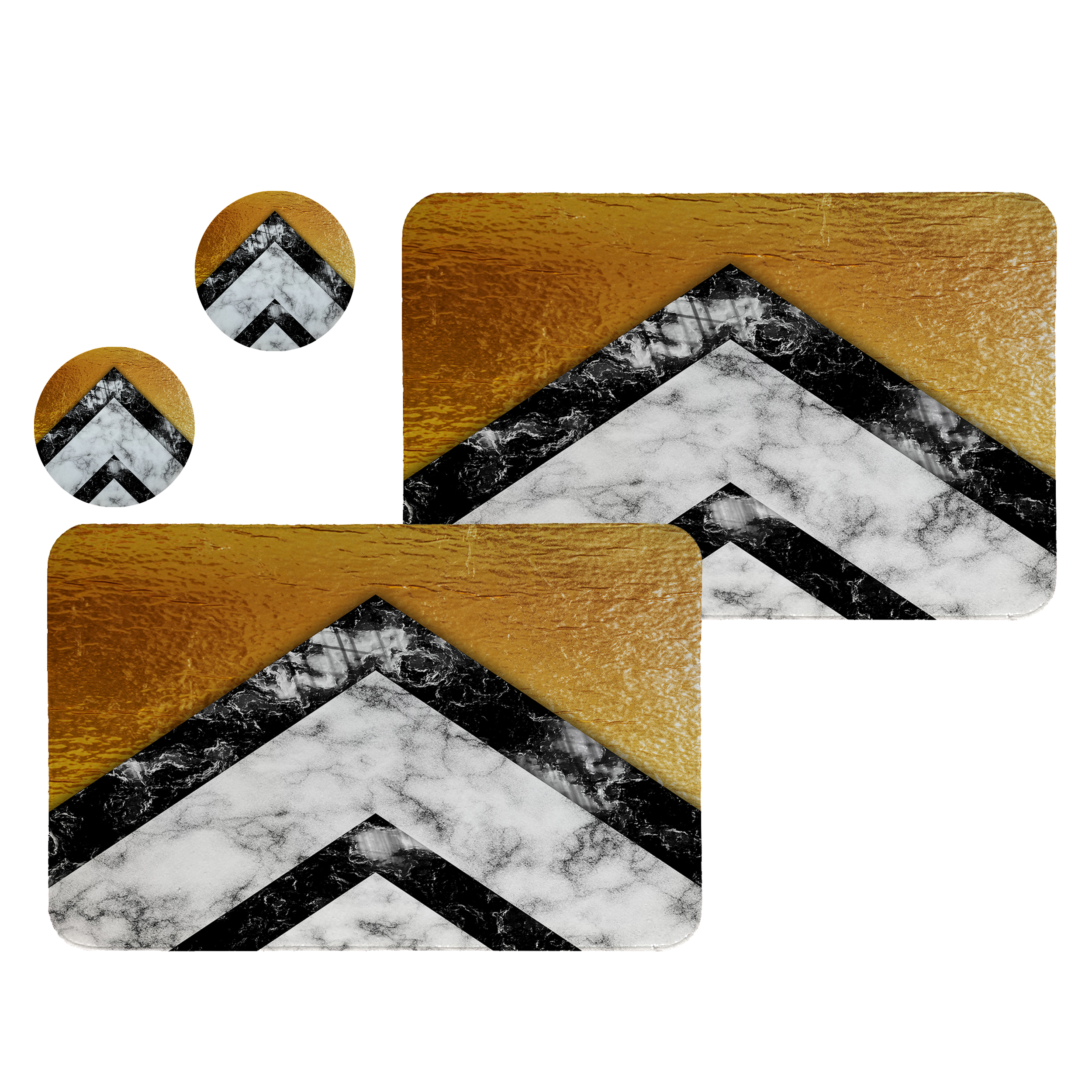 زیربشقابی طرح سنگ کد 8617 مجموعه 2عددی همراه زیرلیوانی