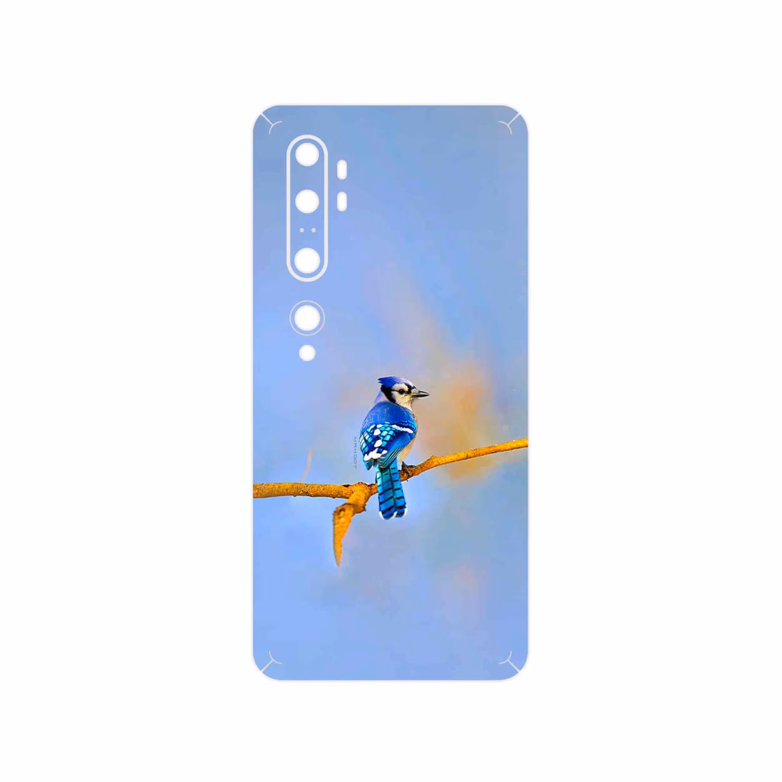 برچسب پوششی ماهوت مدل Cyanocitta cristata مناسب برای گوشی موبایل شیائومی Mi Note 10 Pro