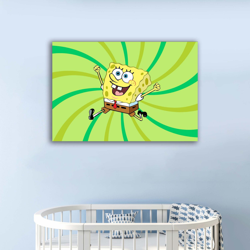 تابلو شاسی کودک آتریسا مدل باب اسفنجی | دنیای قاب