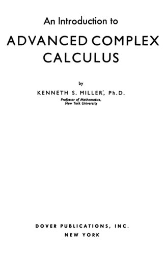خرید و دانلود نسخه کامل کتاب Introduction to advanced complex calculus