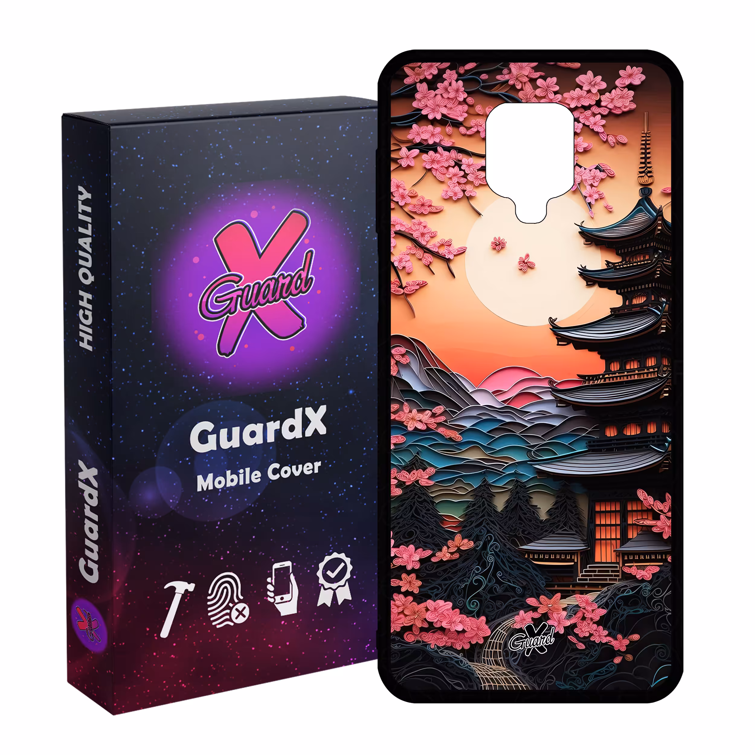 کاور گارد ایکس طرح معبد ژاپن مدل Glass10582 مناسب برای گوشی موبایل شیائومی Redmi Note9 Pro/Note 9 Pro Max/Redmi Note 9S/MI Poco M2 Pro