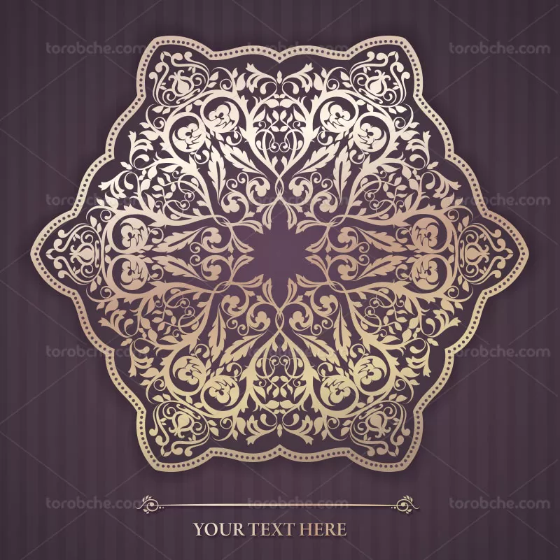 وکتور شمسه سنتی کرمی | گرافیک با طعم تربچه