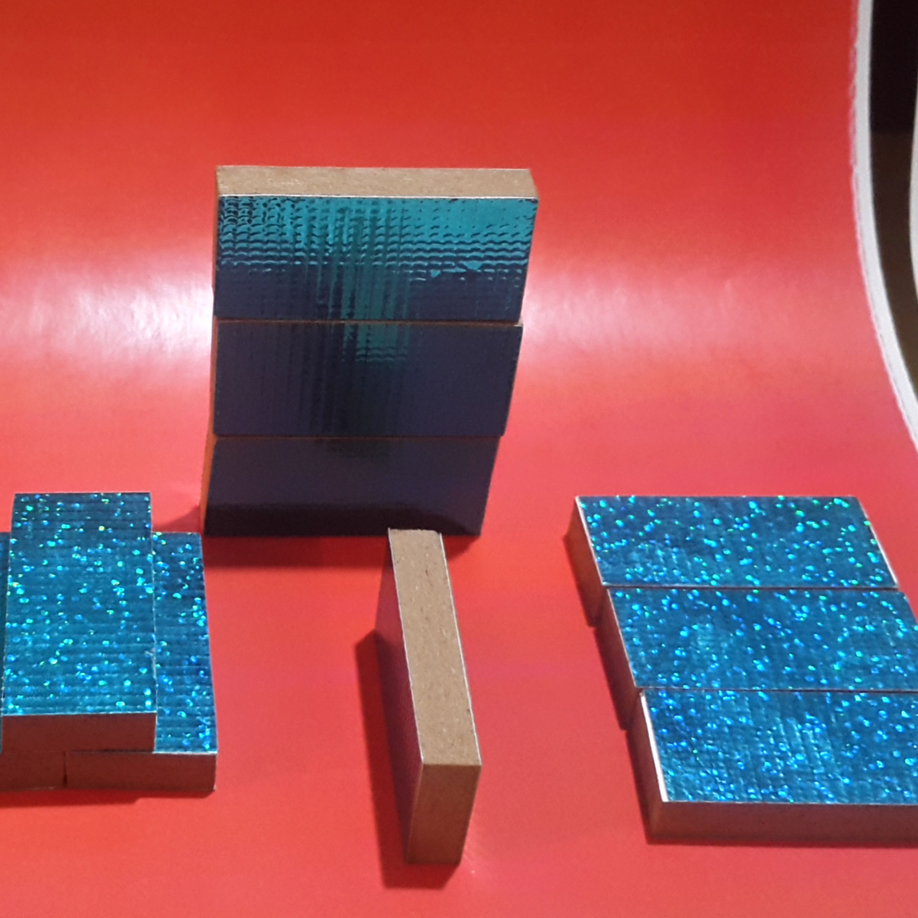 قطعات دومینو طرح شبرنگ بسته 10 عددی  ام دی اف 8 میل