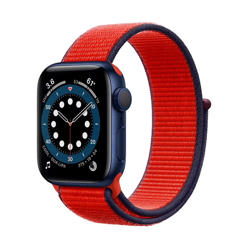 اپل واچ سری 6 مدل 40mm بدنه آلومینیوم به رنگ آبی با بند اسپرت لوپ