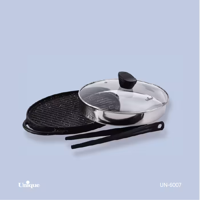 تابه گریل چدن گرد کوچک بدون چوب یونیک کد محصول: UN-6007