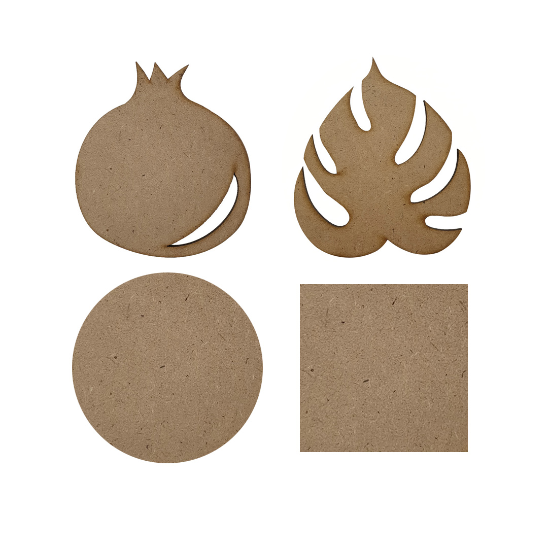 اسلایس چوبی مدل بیس رنگ و رزین fourpat مجموعه 4 عددی