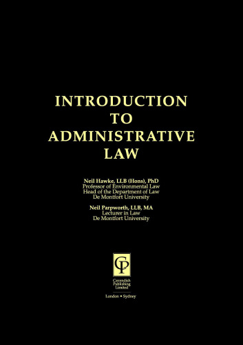 خرید و دانلود نسخه کامل کتاب Introduction To Administrative Law