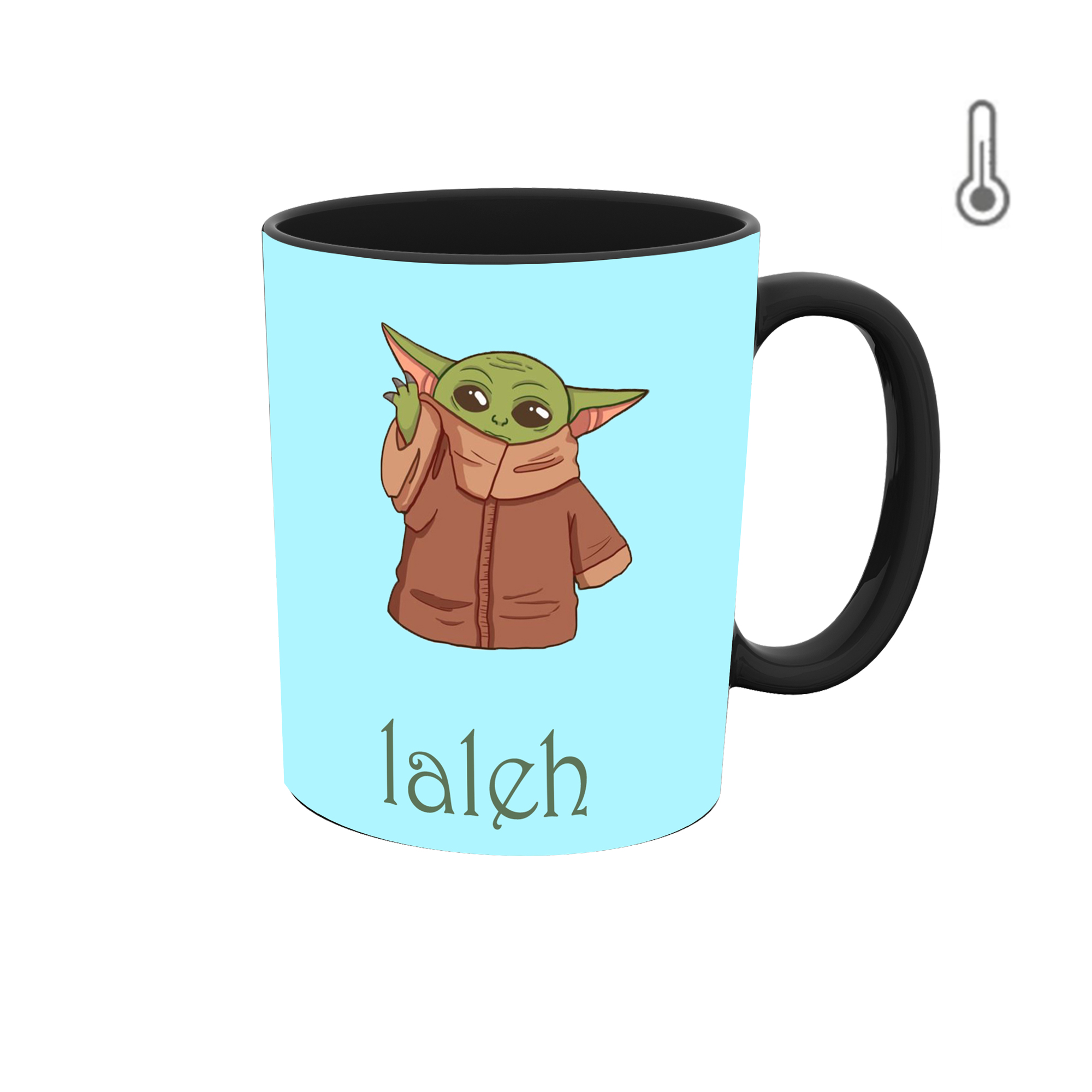 ماگ حرارتی طرح اسم لاله مدل بیبی یودا جنگ ستارگان 