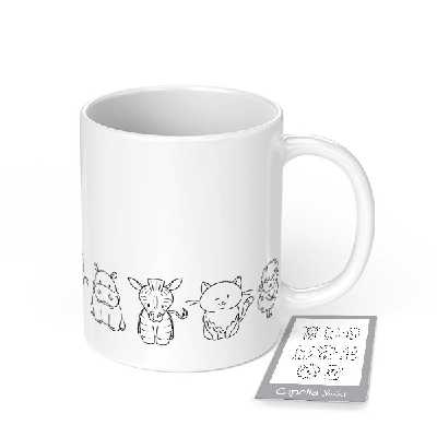 ماگ مگی مدل Line Animals به همراه استیکر