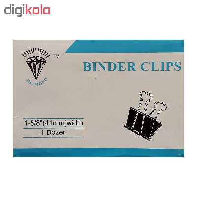 گیره کاغذ دیاموند کد 9112 سایز 41 میلی متر بسته 12 عددی