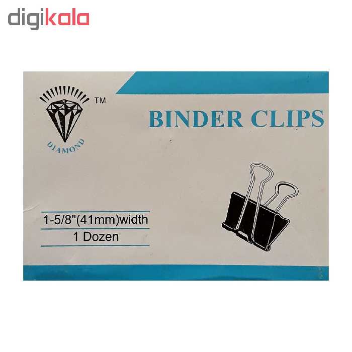 گیره کاغذ دیاموند کد 9112 سایز 41 میلی متر بسته 12 عددی