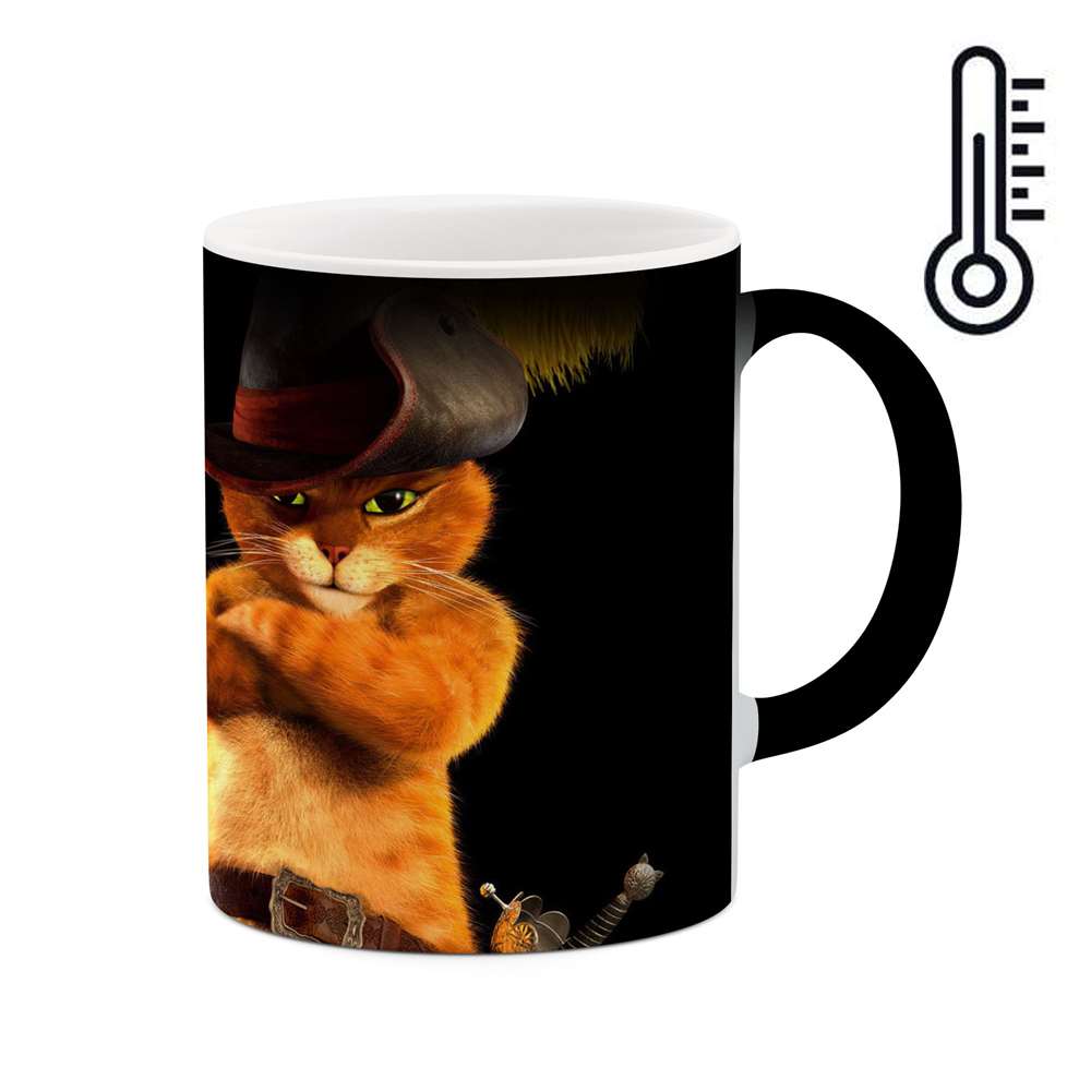 ماگ حرارتی طرح انیمیشن گربه چکمه پوش  مدل mgph15756