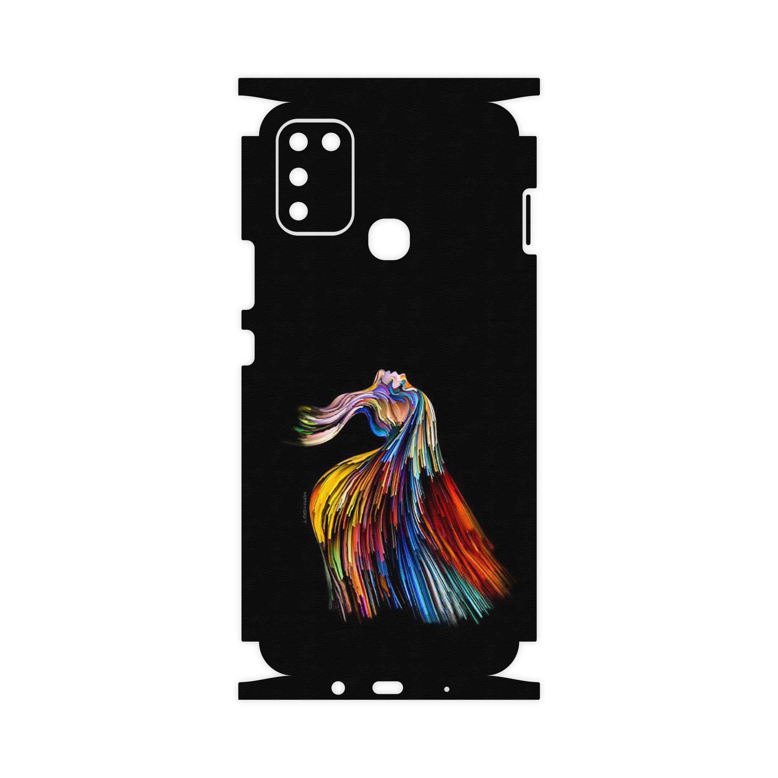 برچسب پوششی ماهوت مدل Rainbow Hair Digital Art-FullSkin مناسب برای گوشی موبایل اینفینیکس Hot 11 Play