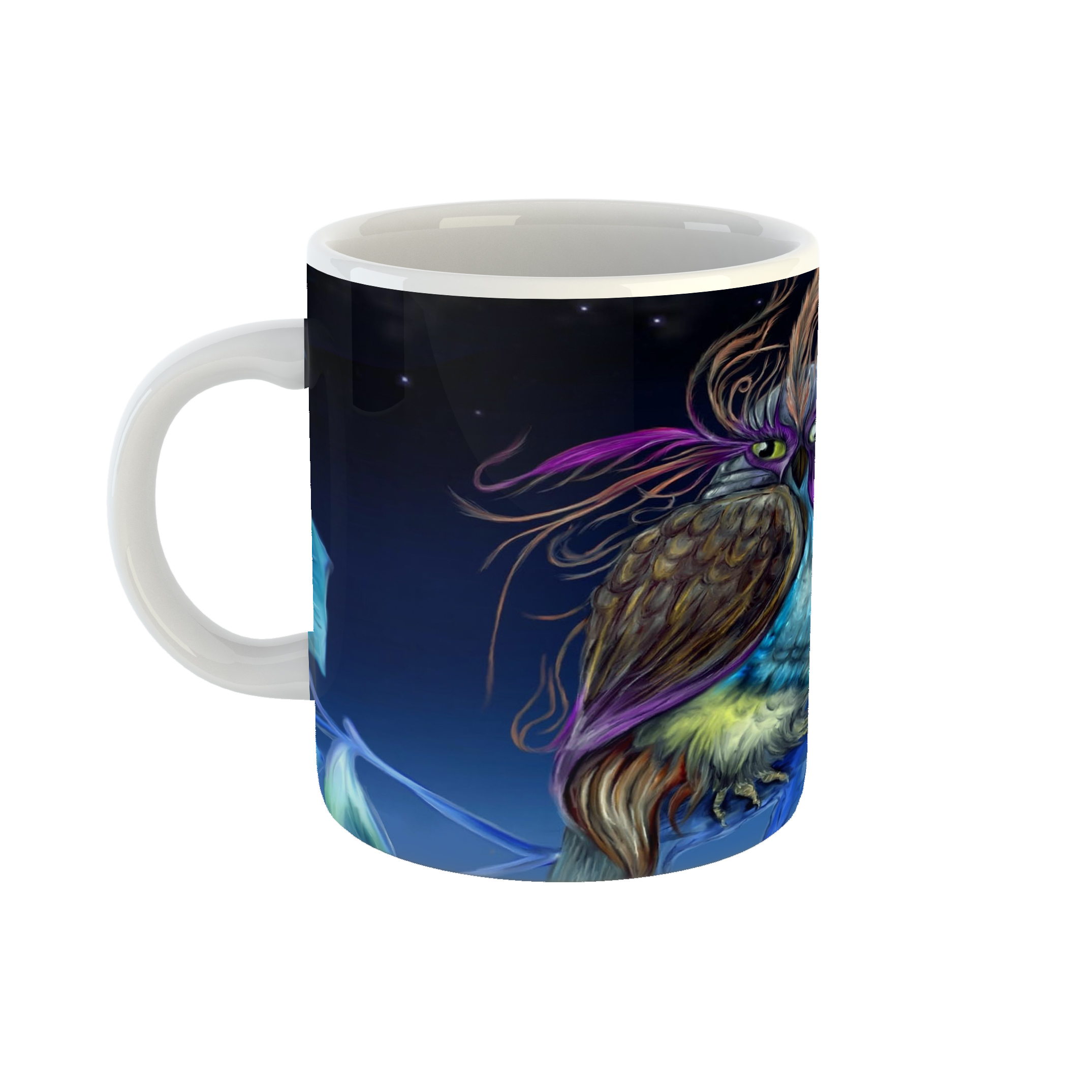 ماگ طرح جغد مدل نقاشی