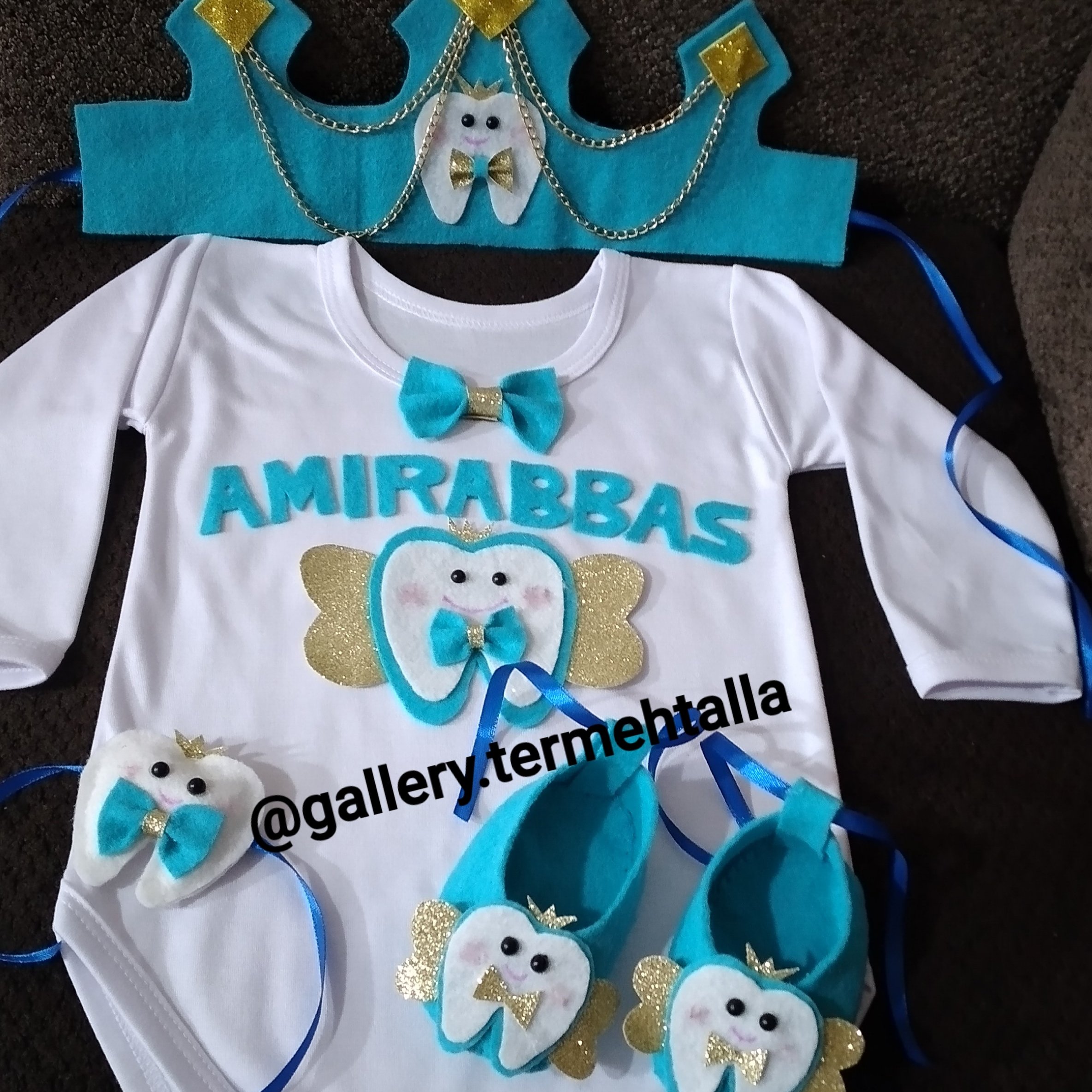 لباس دندونی پسرانه فیروزه ای