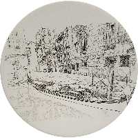 بشقاب دیوارکوب سفالی مدل منظره کد 3