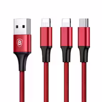 کابل تبدیل USB به لایتنینگ /MicroUSB/لایتنینگ باسئوس مدل CAMLL-SU09 طول 1.2 متر