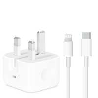 شارژر اورجینال  دیواری 25 وات مدل iphone 14promax به همراه کابل لایتنینگ اورجینال | کالا برتری