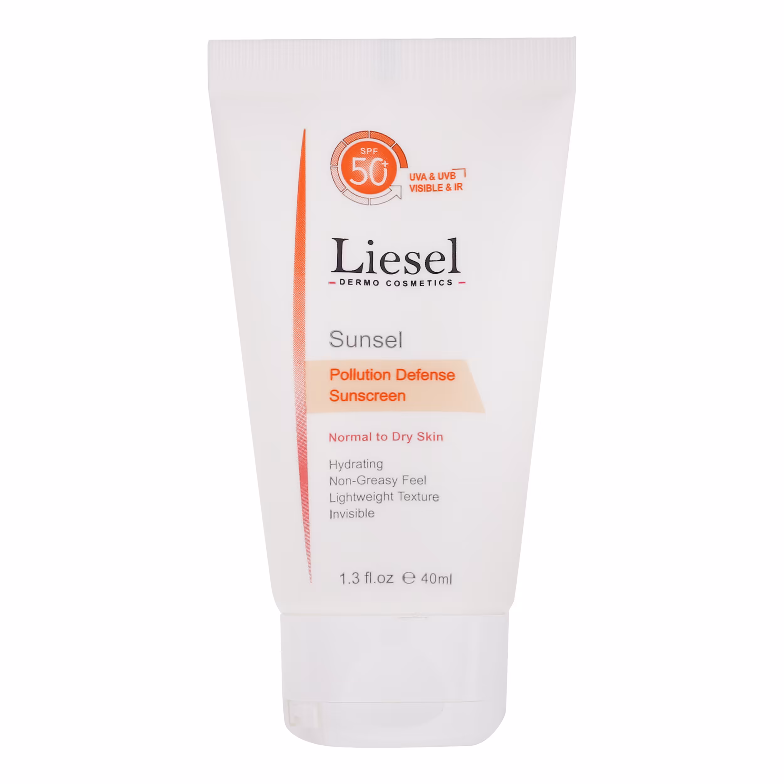 کرم ضد آفتاب SPF 50 بدون رنگ لایسل مناسب پوست های خشک و معمولی حجم 40 میلی‌لیتر