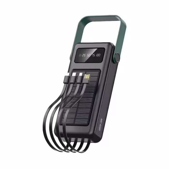 ارسال فوری   پاوربانک گرین لاین مدل Solar max با ظرفیت 30000 میلی آمپر ساعت توان 20 وات
