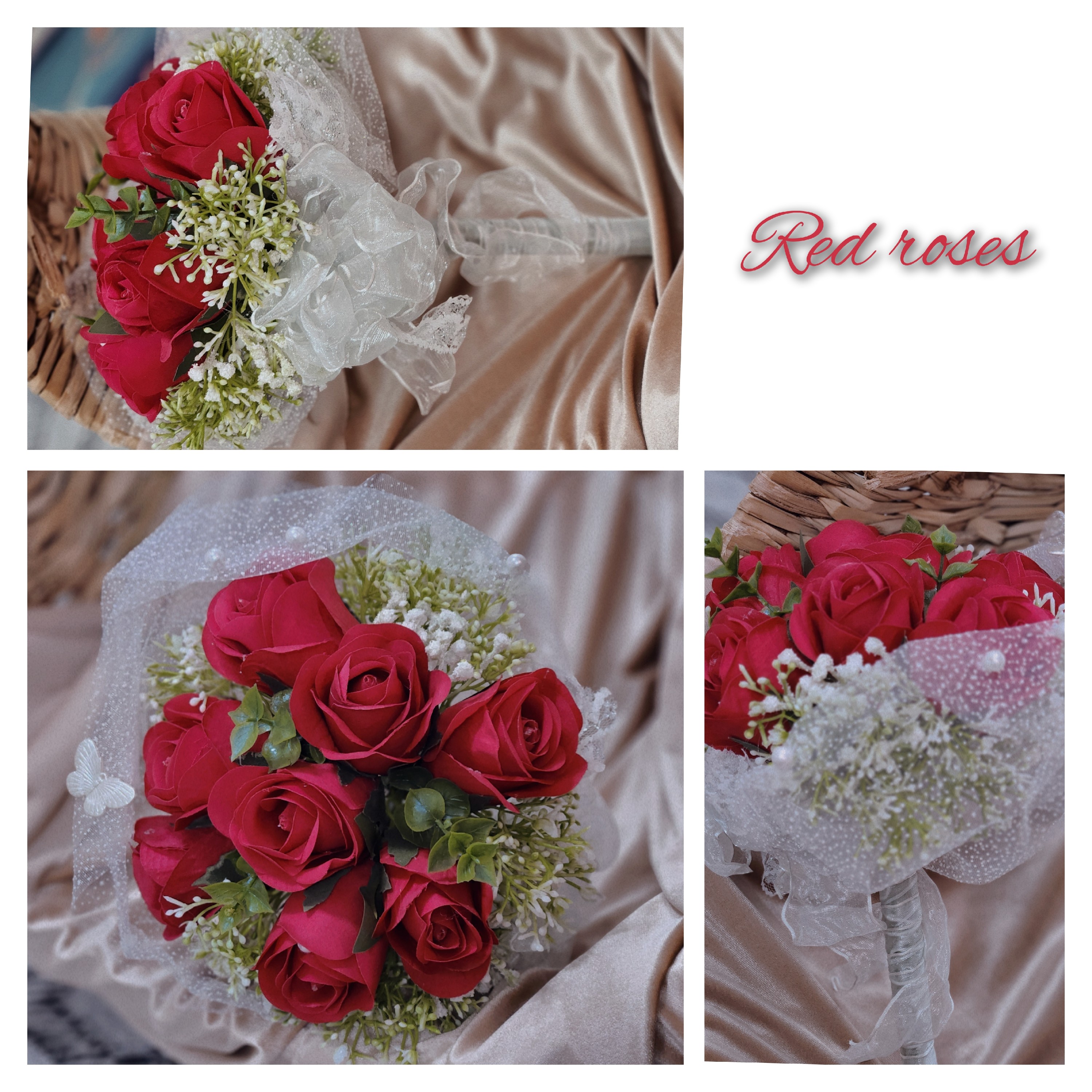 دسته گل رز مصنوعی عروس