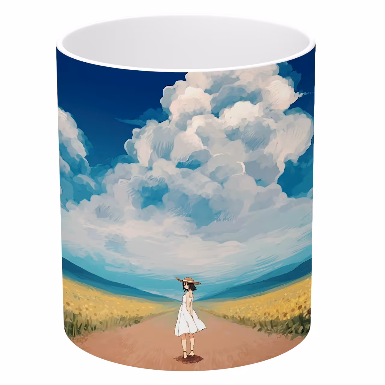 ماگ طرح دختری در مزرعه آفتابگردان مدل NI569