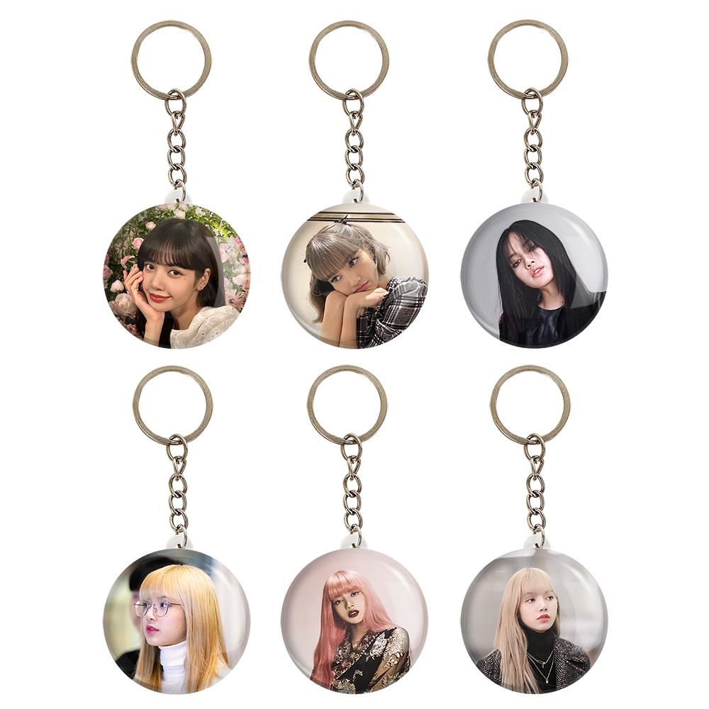 جاکلیدی خندالو مدل لیسا بلک پینک کد 695B مجموعه 6 عددی