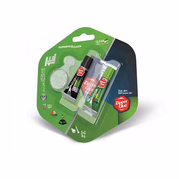 چسب دو قلو زیپر مدل C1 وزن 8 گرم