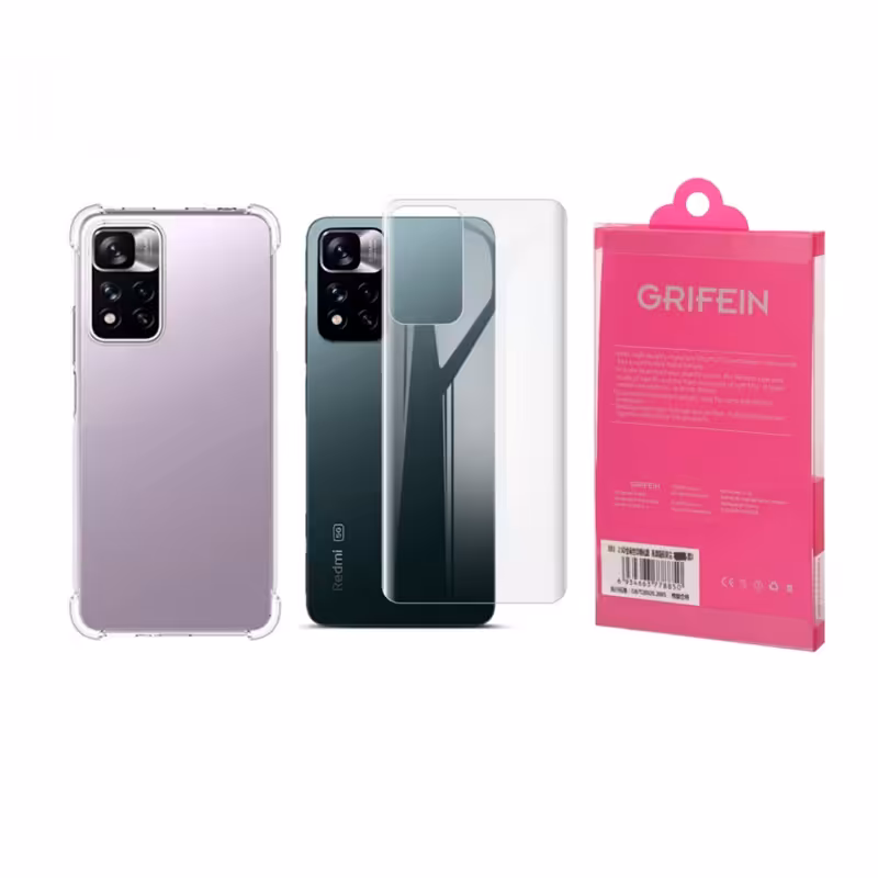 کاور گریفین مدل Transparent Armor مناسب برای گوشی موبایل شیائومی Redmi Note 11 Pro 4G / Note 11 Pro 5G به همراه محافظ پشت گوشی