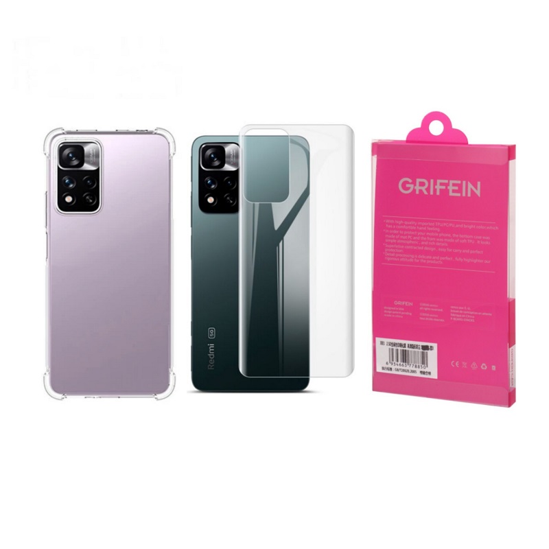 کاور گریفین مدل Transparent Armor مناسب برای گوشی موبایل شیائومی Redmi Note 11 Pro 4G / Note 11 Pro 5G به همراه محافظ پشت گوشی