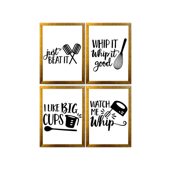 تابلو مدل وسایل آشپزخانه کد TC60T مجموعه 4 عددی | دنیای قاب