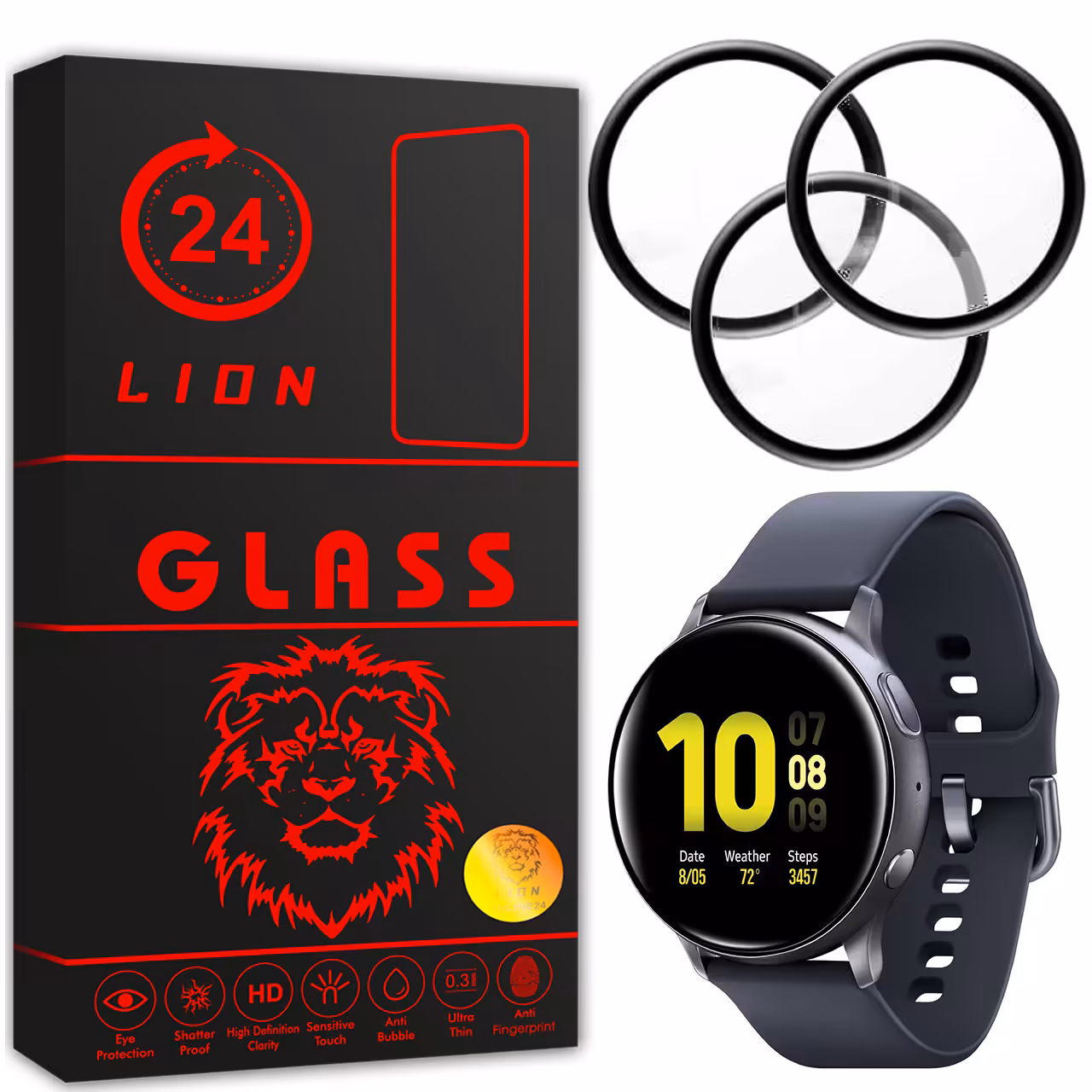 محافظ صفحه نمایش لاین مدل RT007 مناسب برای ساعت هوشمند سامسونگ Galaxy Watch Active 2 44mm بسته سه عددی