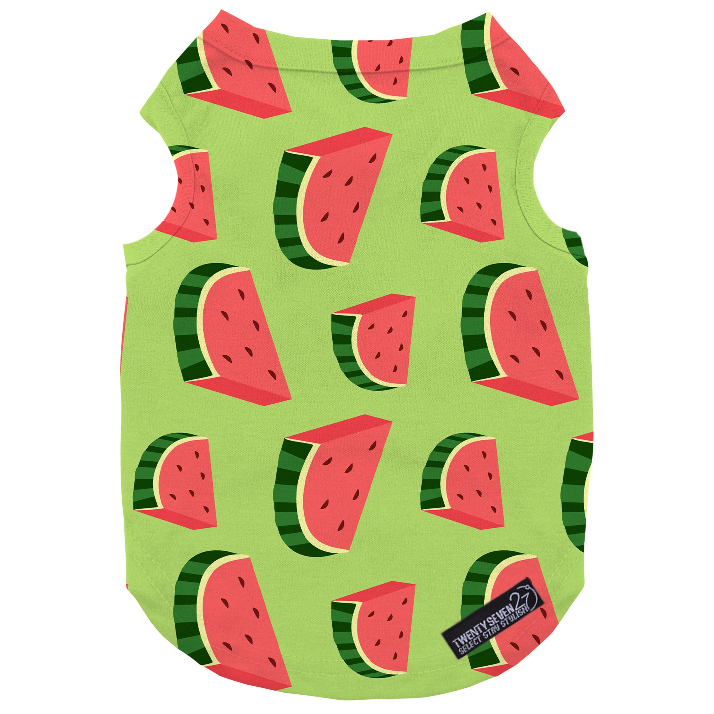 لباس سگ و گربه 27 طرح Watermelon Pattern Green کد MH570 سایز S