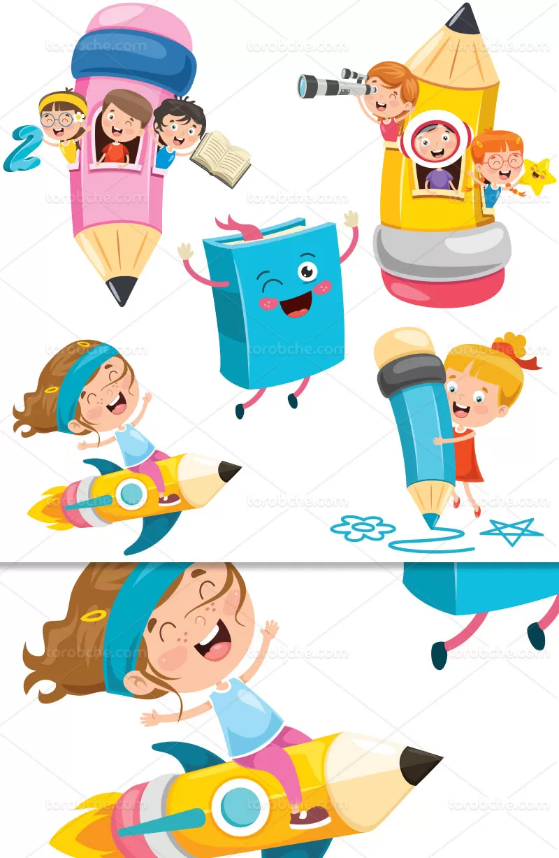 وکتور لوگو مداد کارتونی | گرافیک با طعم تربچه