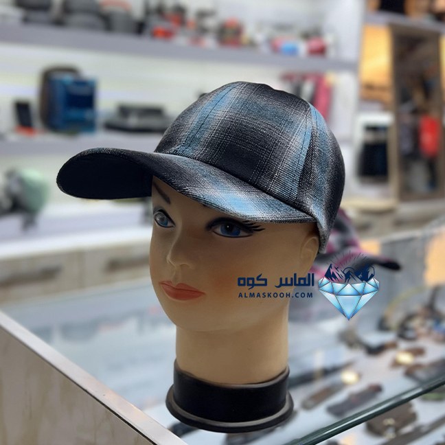 کلاه آفتابی چهارخانه بزرگسال رنگ آبی ساخت کره