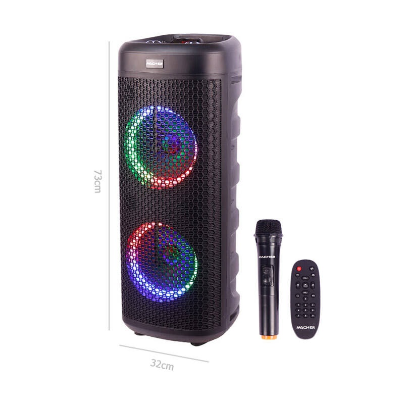 اسپیکر چمدانی بلوتوثی رم و فلش خور Macher MR-1300 میکروفون و ریموت کنترل