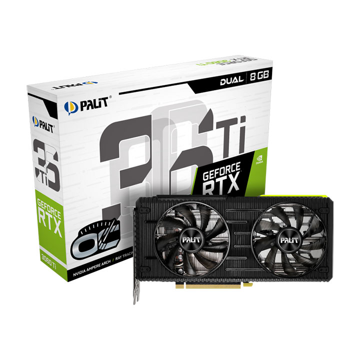 مشخصات، قیمت و خرید کارت گرافیک پلیت مدل PALIT RTX 3060 TI DUAL OC 8Gb