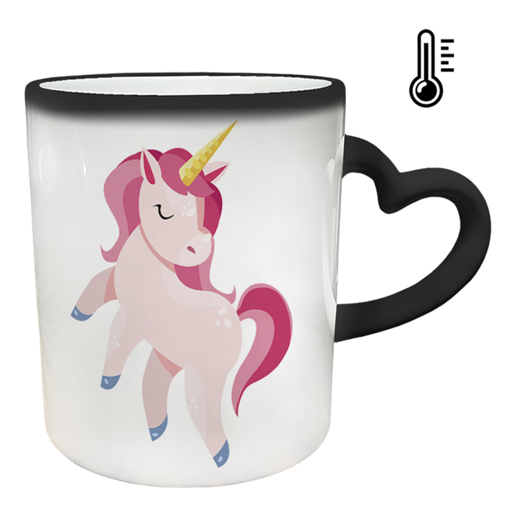 ماگ حرارتی مدل دسته قلبی طرح یونیکورن کد 60