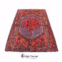 فرش دستبافت عشایری زنجان سه متری زمینه قرمز بنفش کد 0297