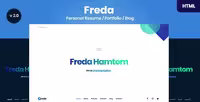 دانلود قالب HTML نمونه کار و رزومه Freda