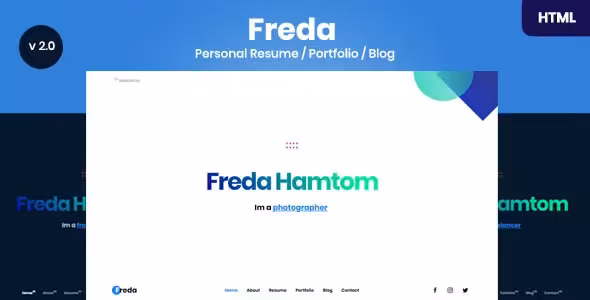 دانلود قالب HTML نمونه کار و رزومه Freda