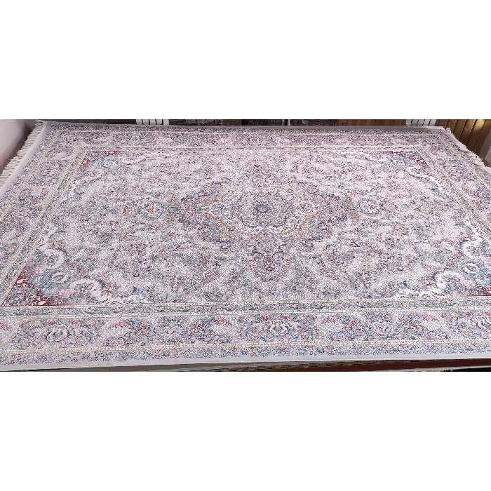 فرش ماشینی زمرد مشهد مدل 55000 زمینه صدفی