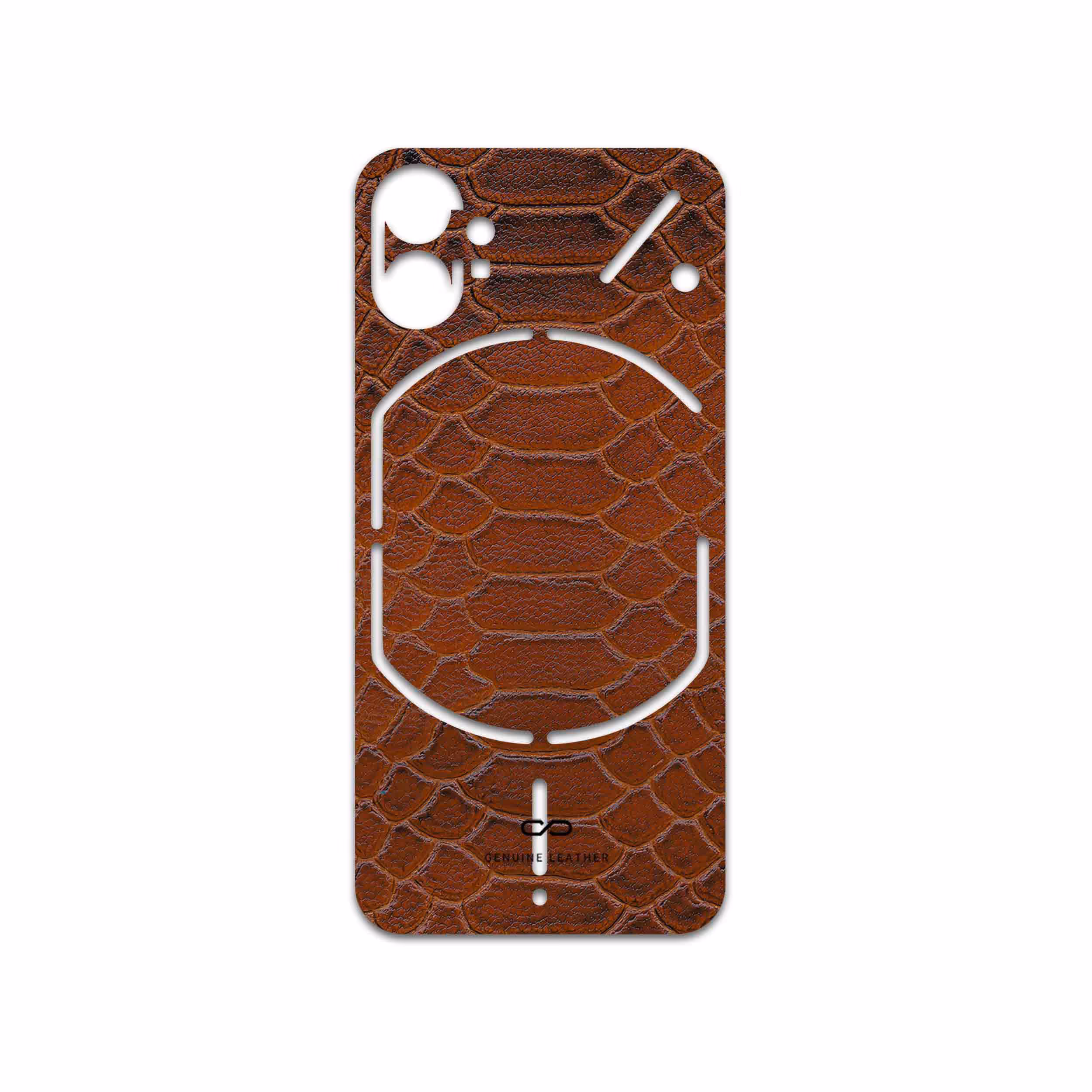 برچسب پوششی ماهوت مدل Brown-Snake-Leather مناسب برای گوشی موبایل ناتینگ Phone 1