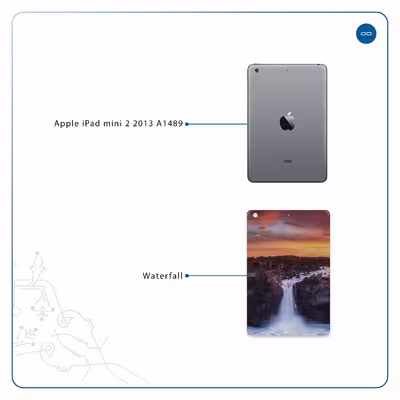 برچسب پوششی ماهوت مدل Waterfall مناسب برای تبلت اپل iPad mini 2 2013 A1489