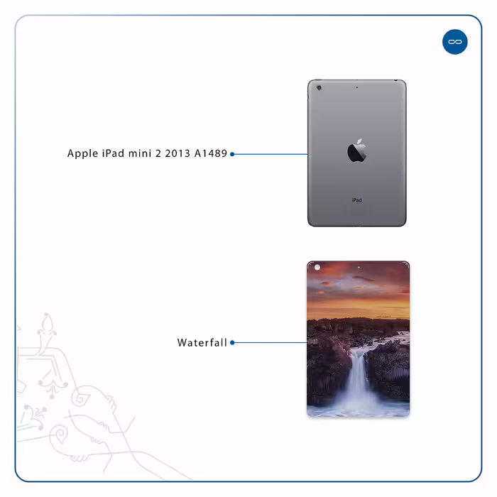 برچسب پوششی ماهوت مدل Waterfall مناسب برای تبلت اپل iPad mini 2 2013 A1489
