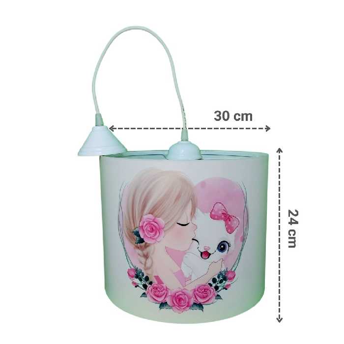 لوستر کودک طرح گربه و دخترک کد 072